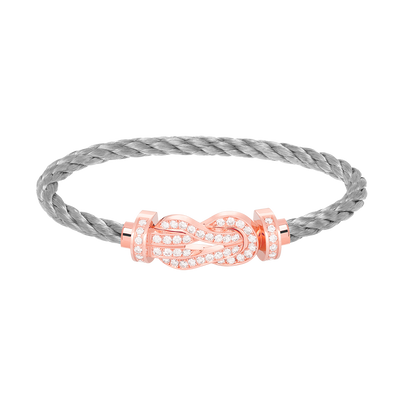 [Kismet Jewels ]CHANCE LARGE 8 FIGURE BUCKLE FULL DIAMOND BRACELET ROSE GOLD