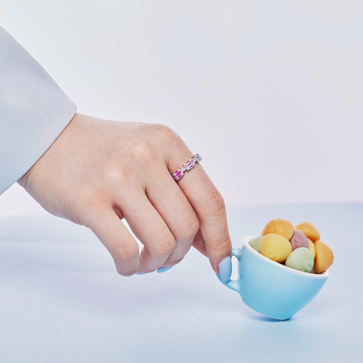 [Kismet Jewels ]Unique Colorful Emerald Cut Party Ring