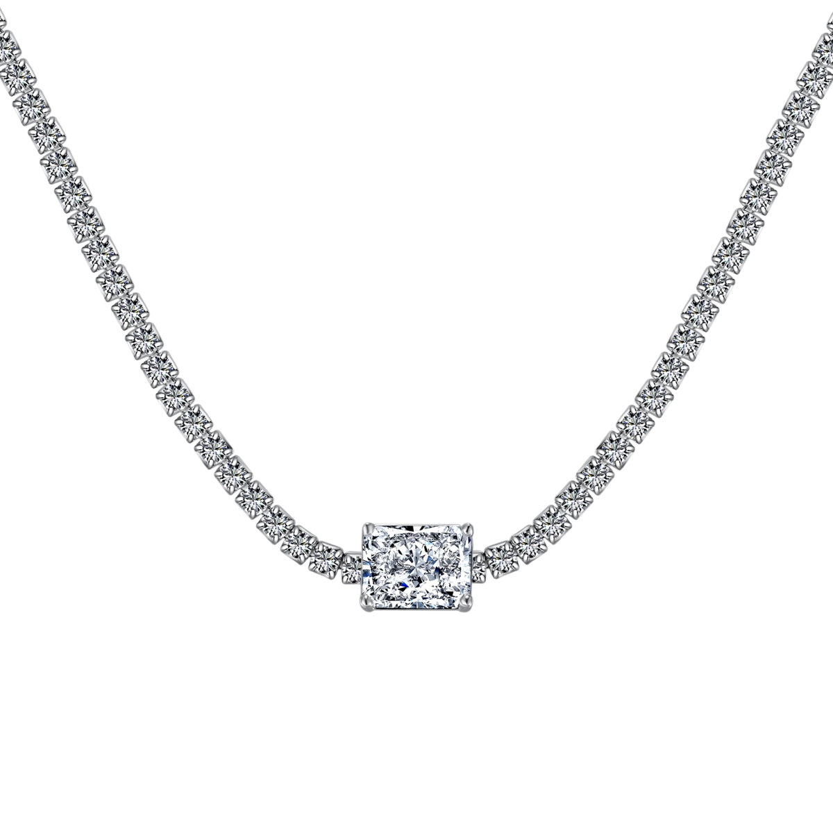 [Kismet Jewels ]2.0 carat Ornate Emerald Cut Necklace