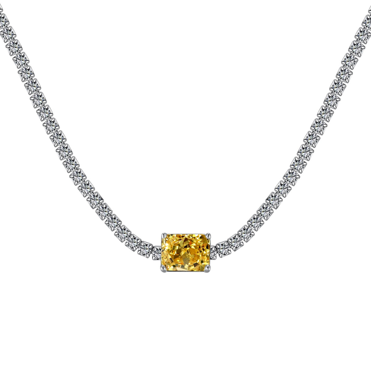 [Kismet Jewels ]2.0 carat Ornate Emerald Cut Necklace