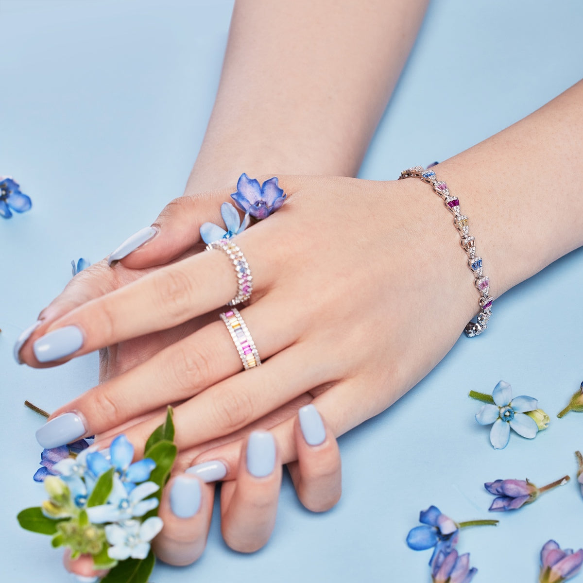 [Kismet Jewels ]Dainty Kaleidoscopic Emerald Cut Daily Ring