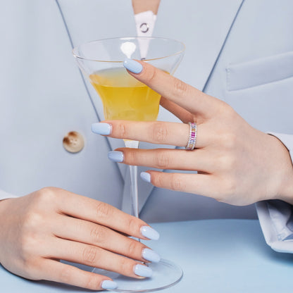 [Kismet Jewels ]Dainty Kaleidoscopic Emerald Cut Daily Ring