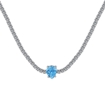 [Kismet Jewels ]1.0 carat Unique Pear Cut Tennis Necklace