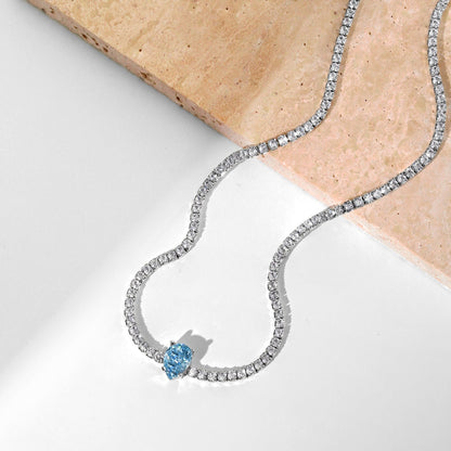 [Kismet Jewels ]1.0 carat Unique Pear Cut Tennis Necklace