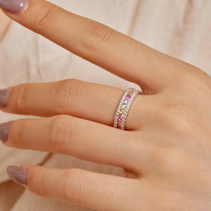 [Kismet Jewels ]Delicate Colorful Round Cut Daily Ring