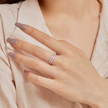 [Kismet Jewels ]Delicate Colorful Round Cut Daily Ring
