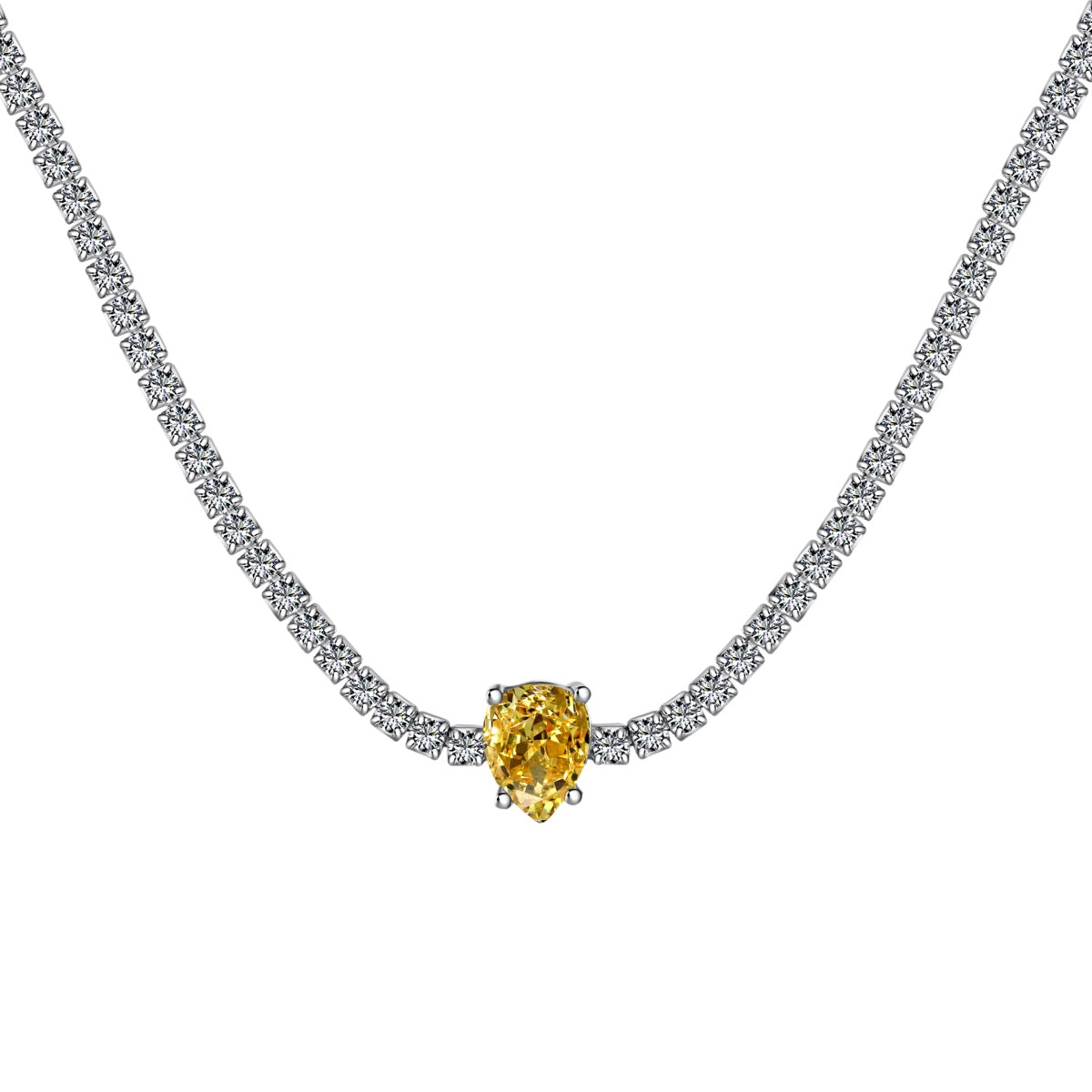 [Kismet Jewels ]1.0 carat Unique Pear Cut Tennis Necklace