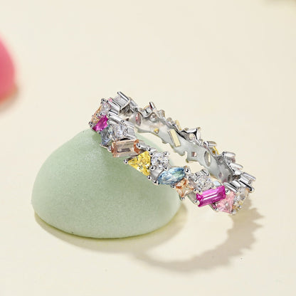 [Kismet Jewels ]Dazzling Polychromatic Multi cut Daily Ring