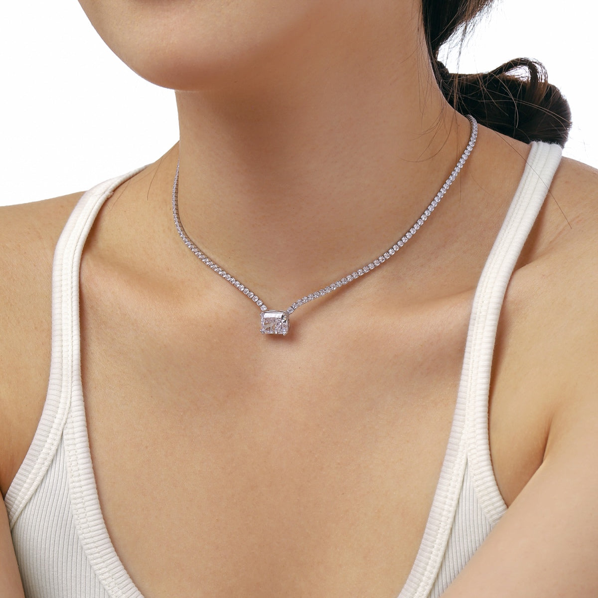 [Kismet Jewels ]4.0 Carat Elegant Radiant Cut Necklace