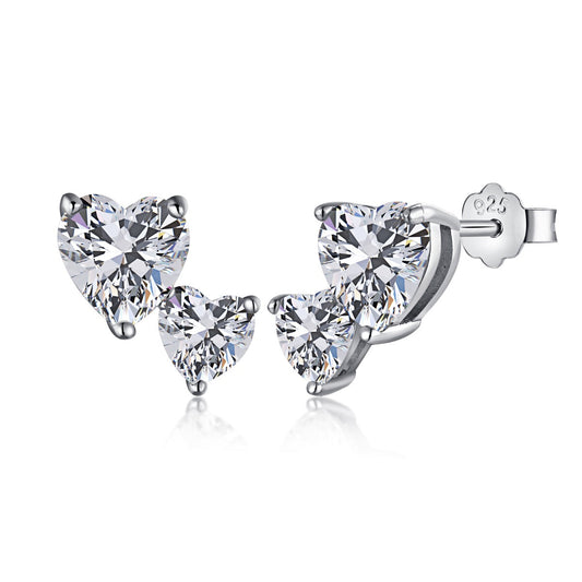 [Kismet Jewels ]Double Heart-Shape Classic Princess Style Earrings