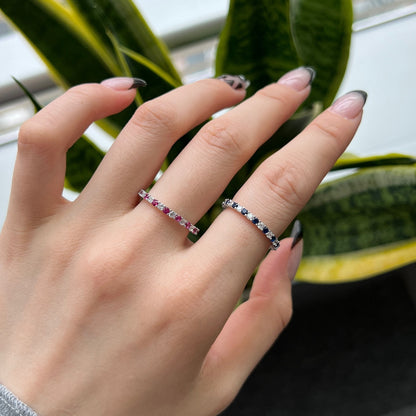 [Kismet Jewels ]Exquisite Colorful Round Cut Tennis Ring