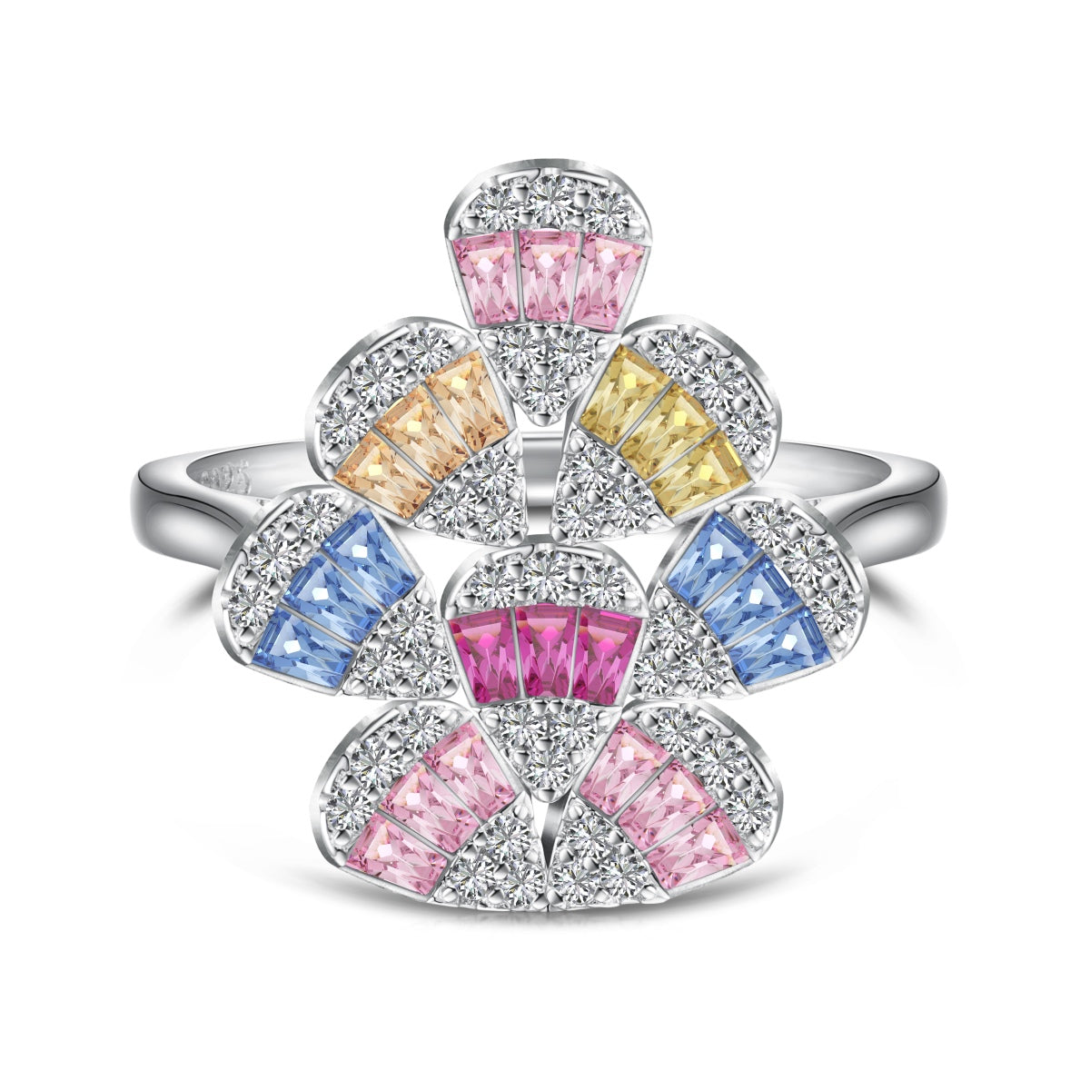 [Kismet Jewels ]Sparkling Colorful Water Drop Shape Daily Ring