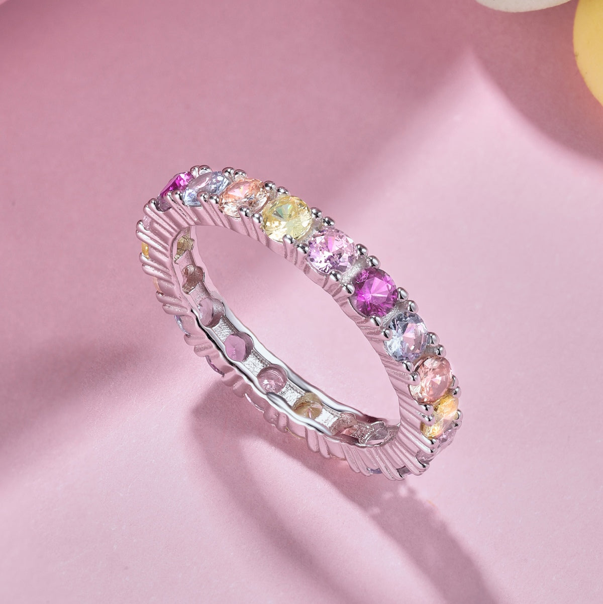 [Kismet Jewels ]Dazzling Lustrous Round Cut Tennis Ring