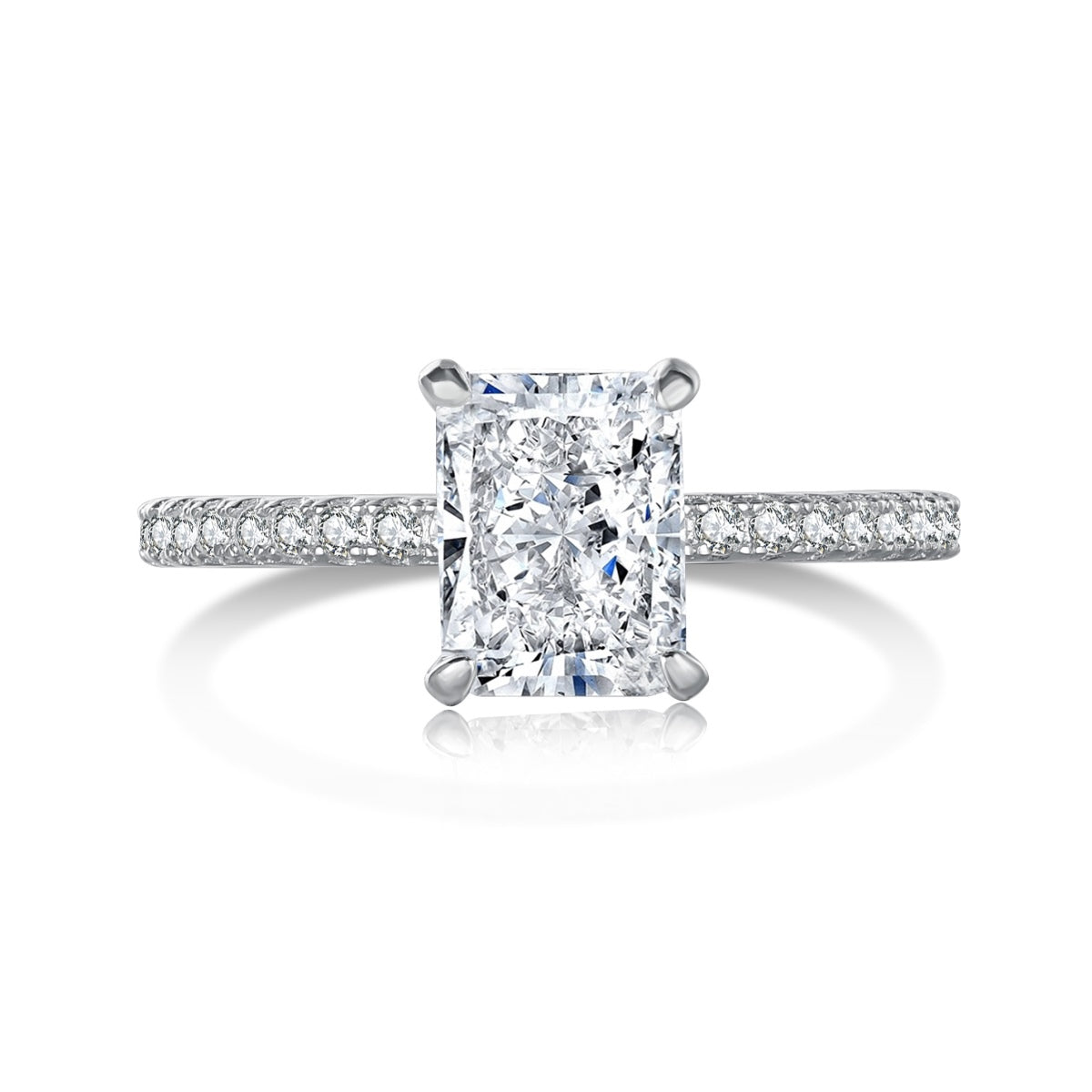 [Kismet Jewels ]2.0 Carat Dazzling Sparkling Radiant Cut Party Ring