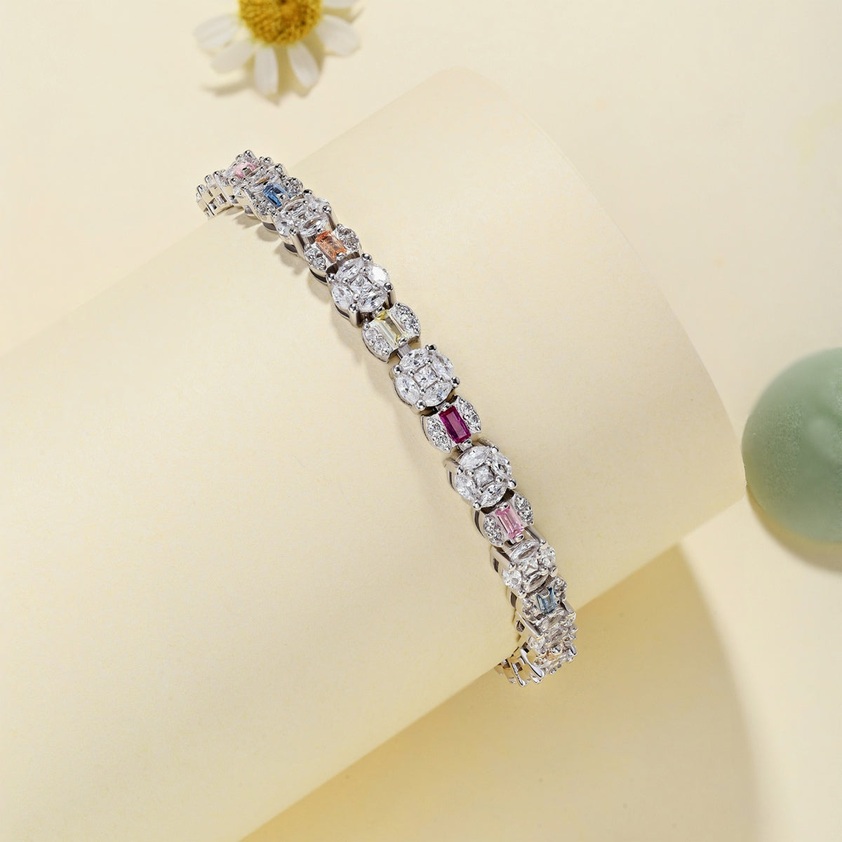 [Kismet Jewels ]Dazzling Radiant Multi Cut Daily Bracelet