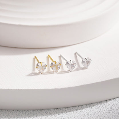 [Kismet Jewels ]Sparkling Heart Shaped Simple Earrings