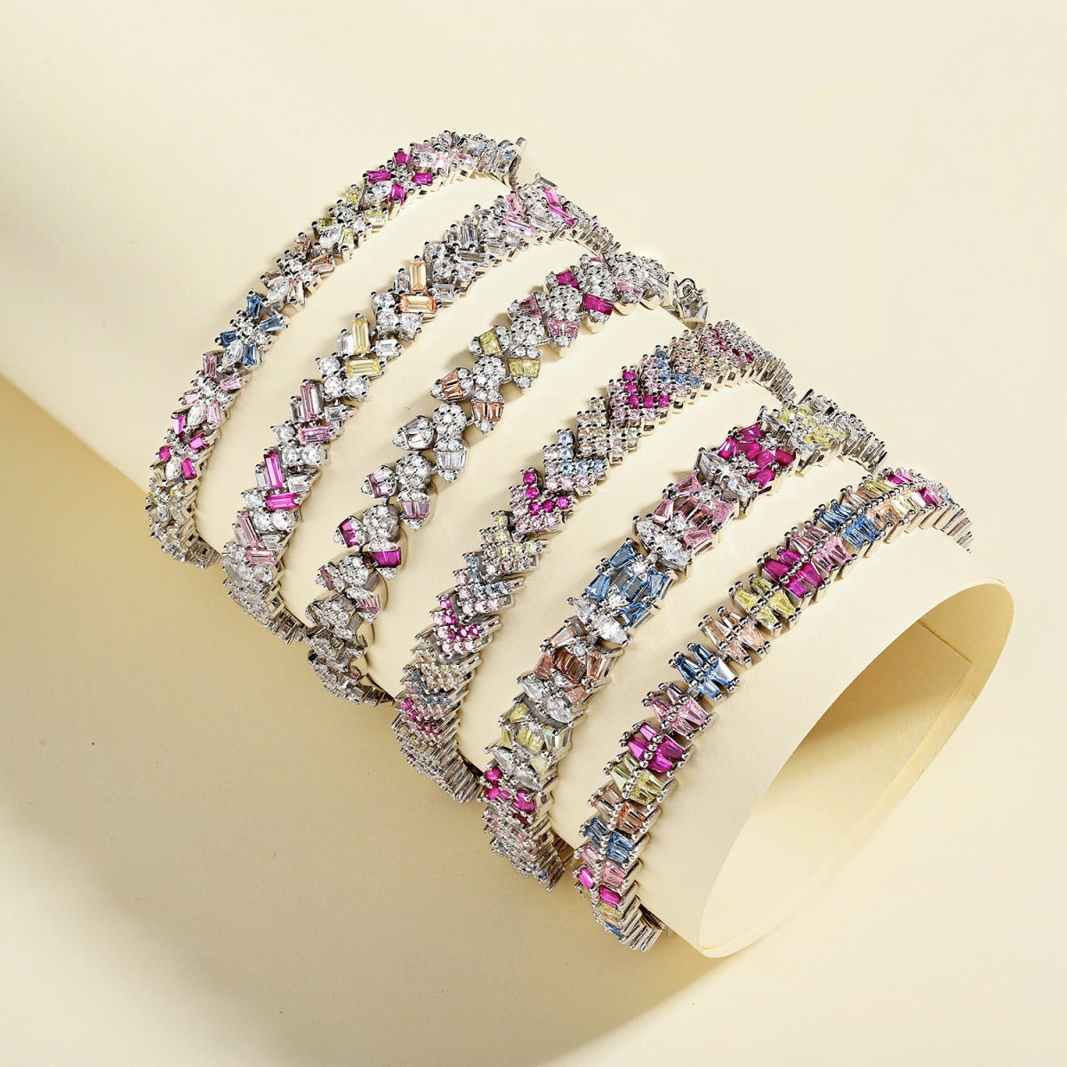 [Kismet Jewels ]Radiant Colorful Emerald Cut Party Bracelet