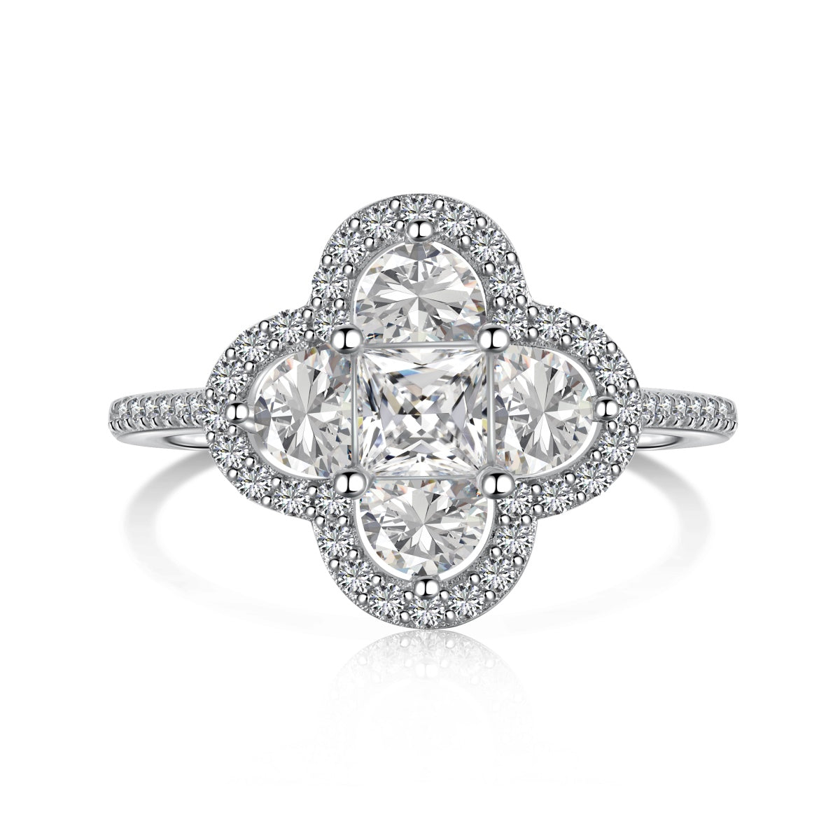 [Kismet Jewels ]Luxurious Eternity Flower Shape Banquet Ring