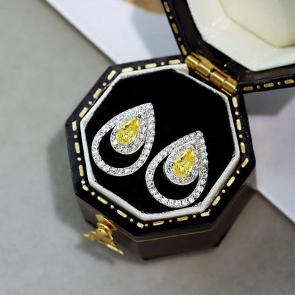 [Kismet Jewels ]Sparkling Delicate Water Drop Shape Daily Earrings