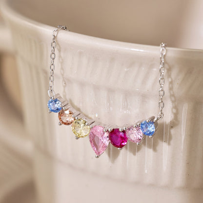 [Kismet Jewels ]Dainty Colorful Heart Necklace