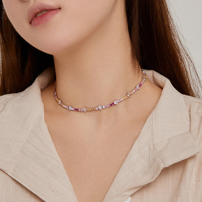 [Kismet Jewels ]Delicate Colorful Rainbow Tennis Chain
