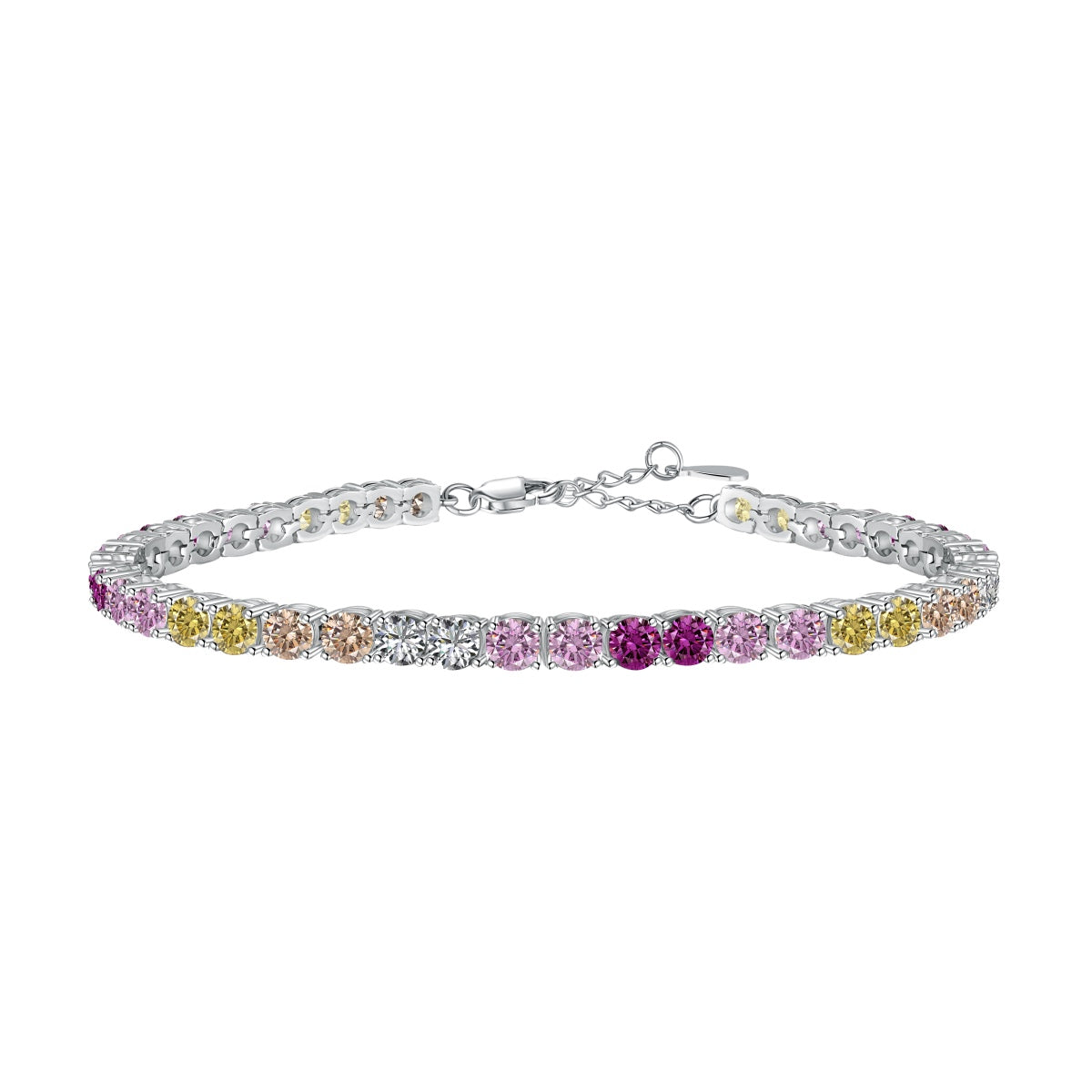 [Kismet Jewels ]Radiant Colorful Round Cut Tennis Bracelet