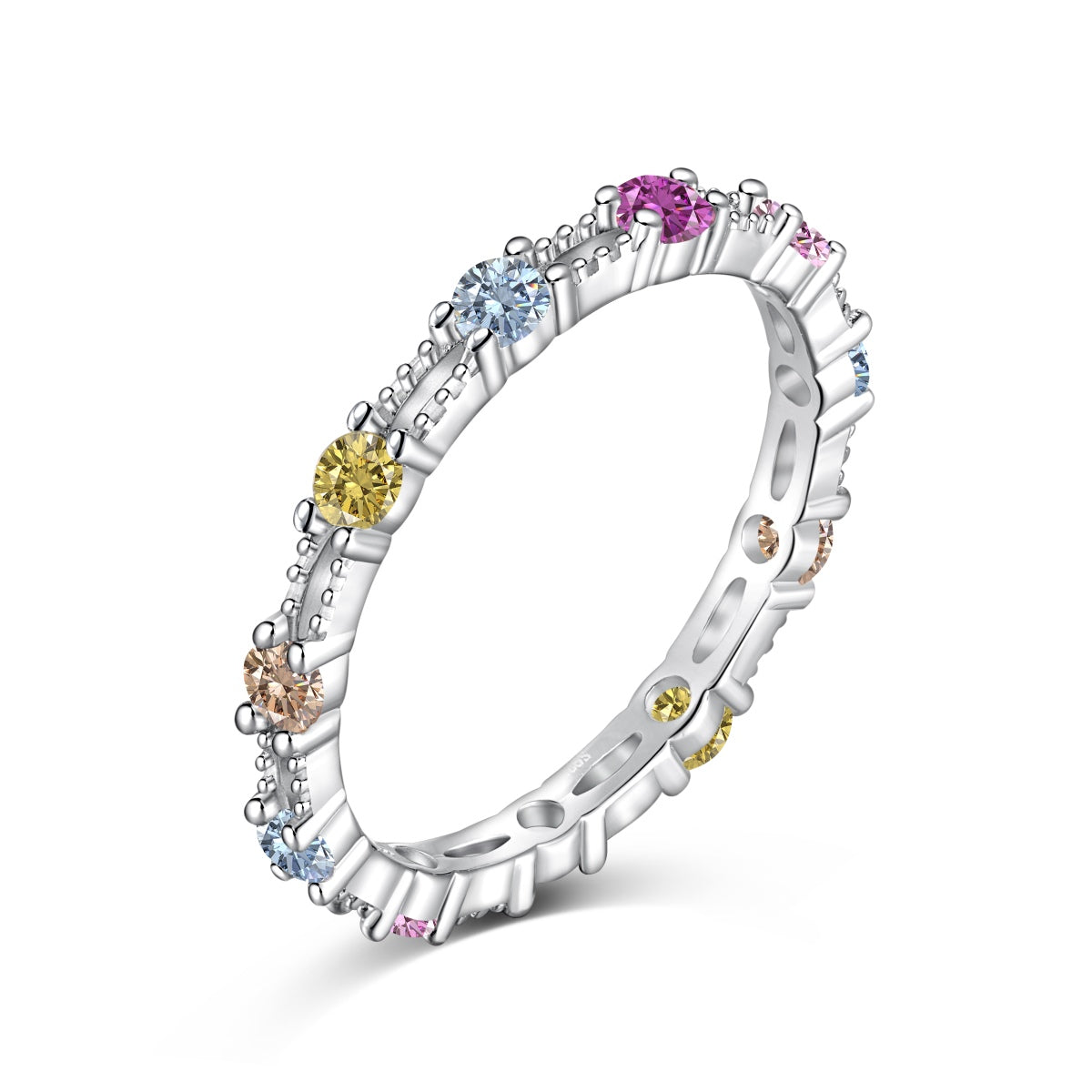 [Kismet Jewels ]Sparkling Colorful Round Cut Tennis Ring