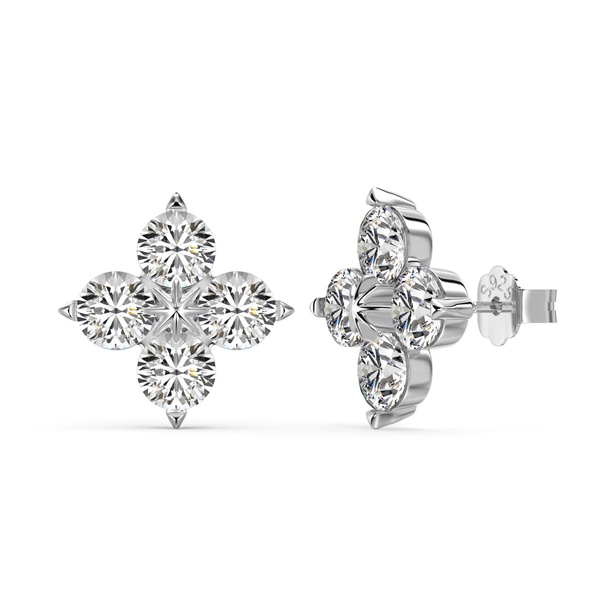 [Kismet Jewels ]Four-Leaf Clover Eight-Pointed Star Earrings