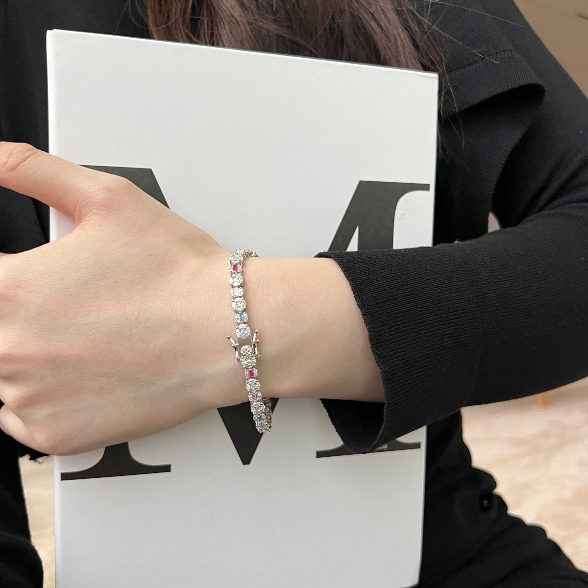 [Kismet Jewels ]Dazzling Radiant Multi Cut Daily Bracelet