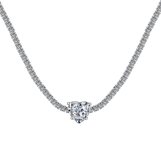 [Kismet Jewels ]2.0 Carat Sparkling Tennis Heart Cut Necklace