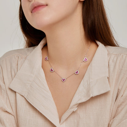 [Kismet Jewels ]Sparkling Five Heart Necklace