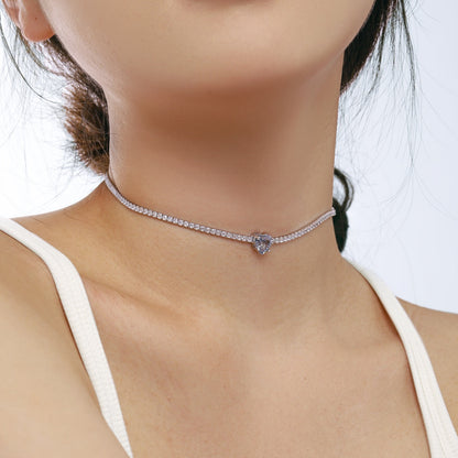 [Kismet Jewels ]2.0 Carat Sparkling Tennis Heart Cut Necklace