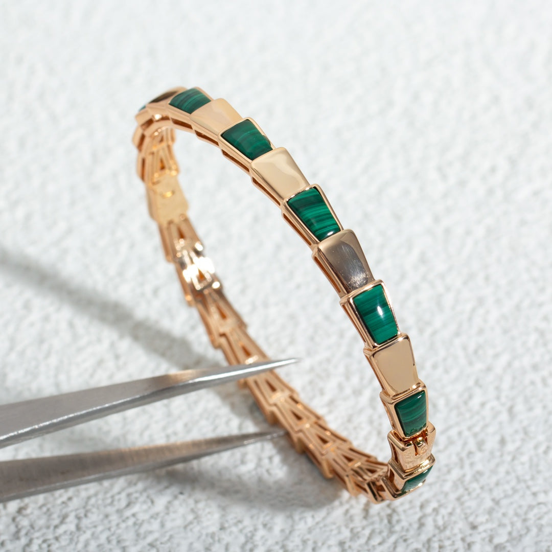 [Kismet Jewels ]SERPENTI BRACELET PINK GOLD MALACHITE