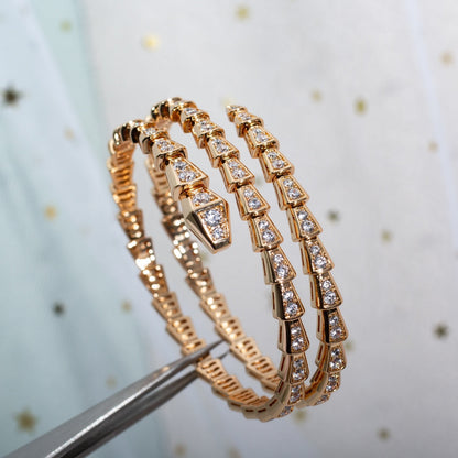 [Kismet Jewels ]SERPENTI BRACELET PINK GOLD DIAMOND DOUBLE ROW