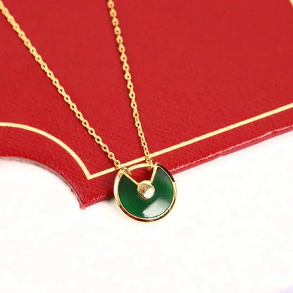 [Kismet Jewels ]AMULETTE GOLD MALACHITE NECKLACE