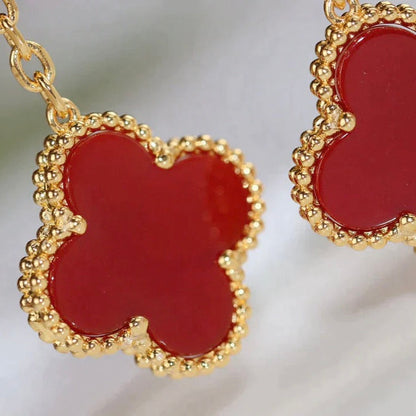 [Kismet Jewels ]CLOVER  2 MOTIF  TIGER EYE CARNELIAN EARRINGS