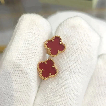 [Kismet Jewels ]CLOVER MINI 9.5MM CARNELIAN EARRINGS