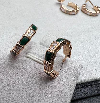 [Kismet Jewels ]SERPENTI MALACHITE PINK GOLD EARRINGS