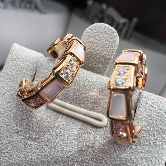 [Kismet Jewels ]SERPENTI MOP PINK GOLD EARRINGS