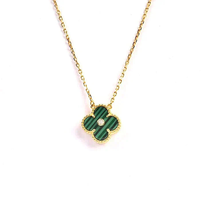 [Kismet Jewels ]CLOVER 15MM DIAMOND TURQUOISE NECKLACE