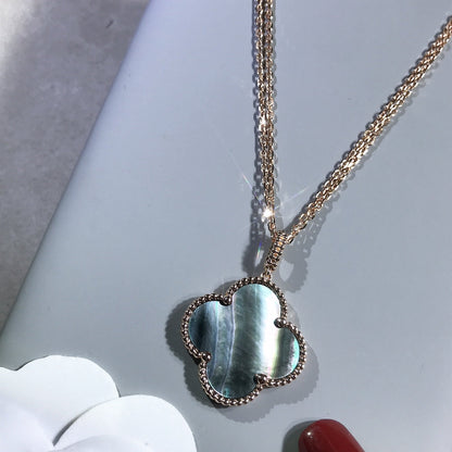 [Kismet Jewels ]CLOVER 25MM GOLD DARK MOP BIG CLOVER NECKLACE