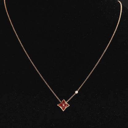 [Kismet Jewels ]STAR NECKLACE PINK GOLD 1 DIAMOND