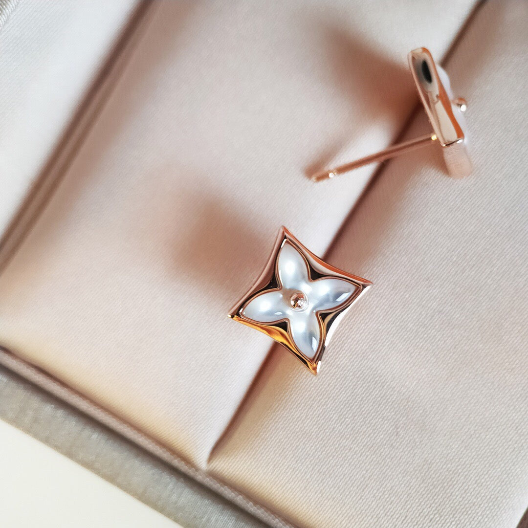 [Kismet Jewels ]STAR MOP PINK GOLD EARRINGS