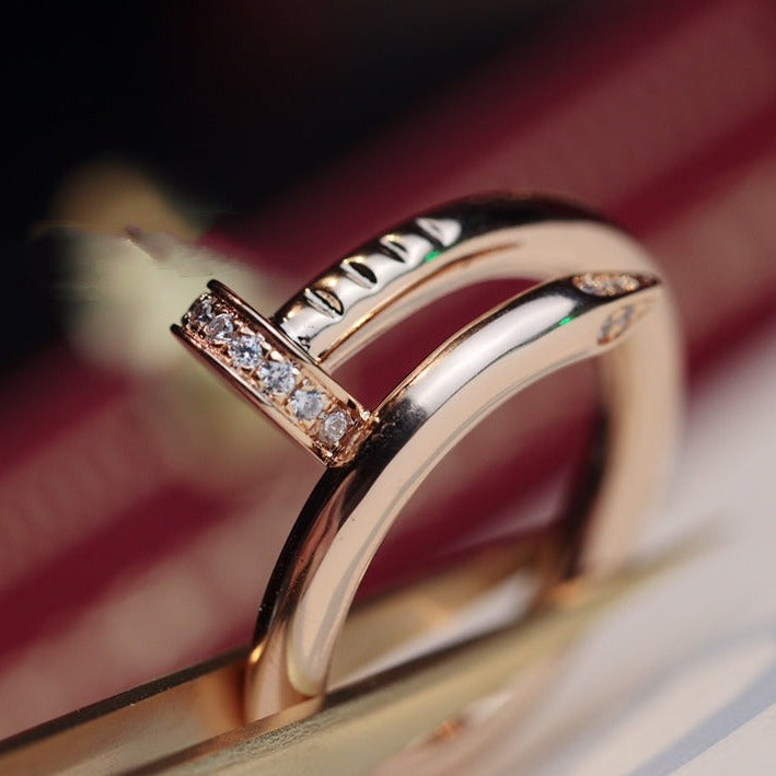 [Kismet Jewels ]JUSTE RING 2.65MM PINK GOLD DIAMOND