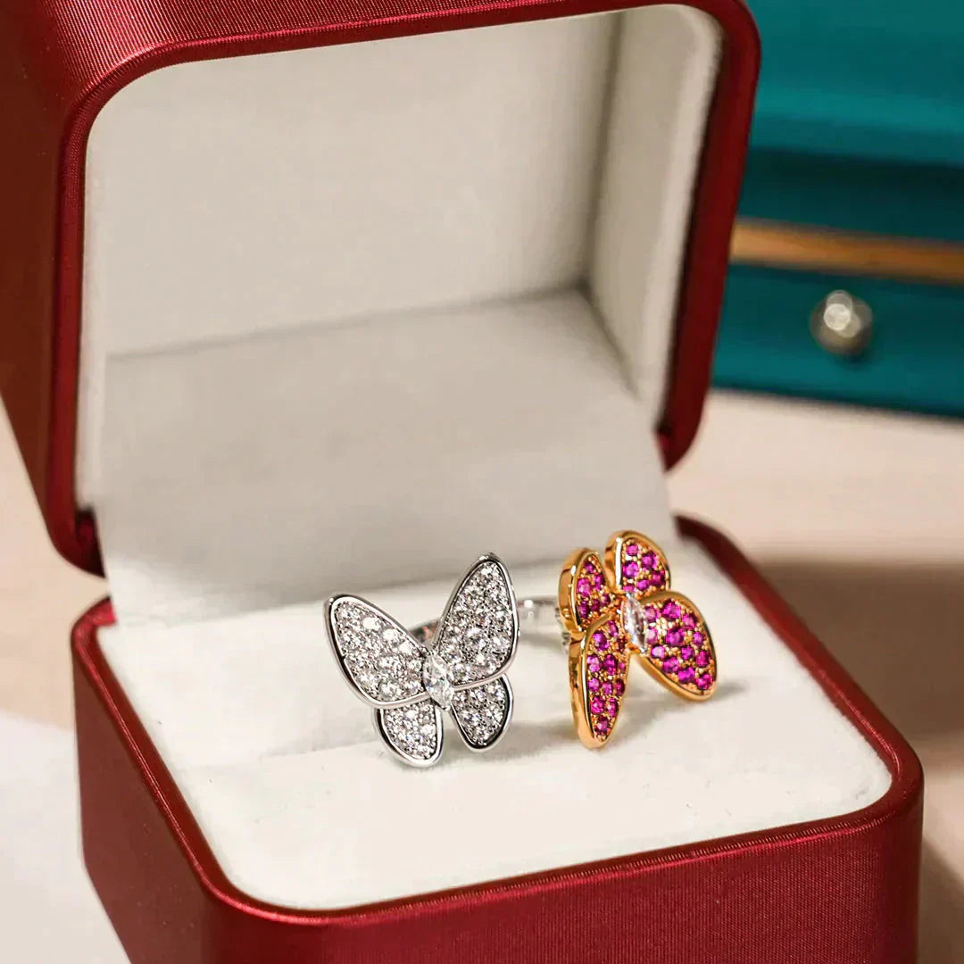 [Kismet Jewels ]TWIN BUTTERFLY DIAMOND RING