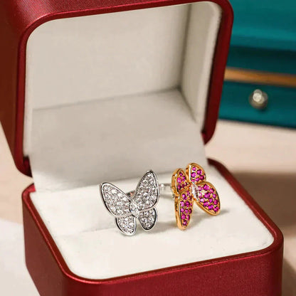 [Kismet Jewels ]TWIN BUTTERFLY DIAMOND RING