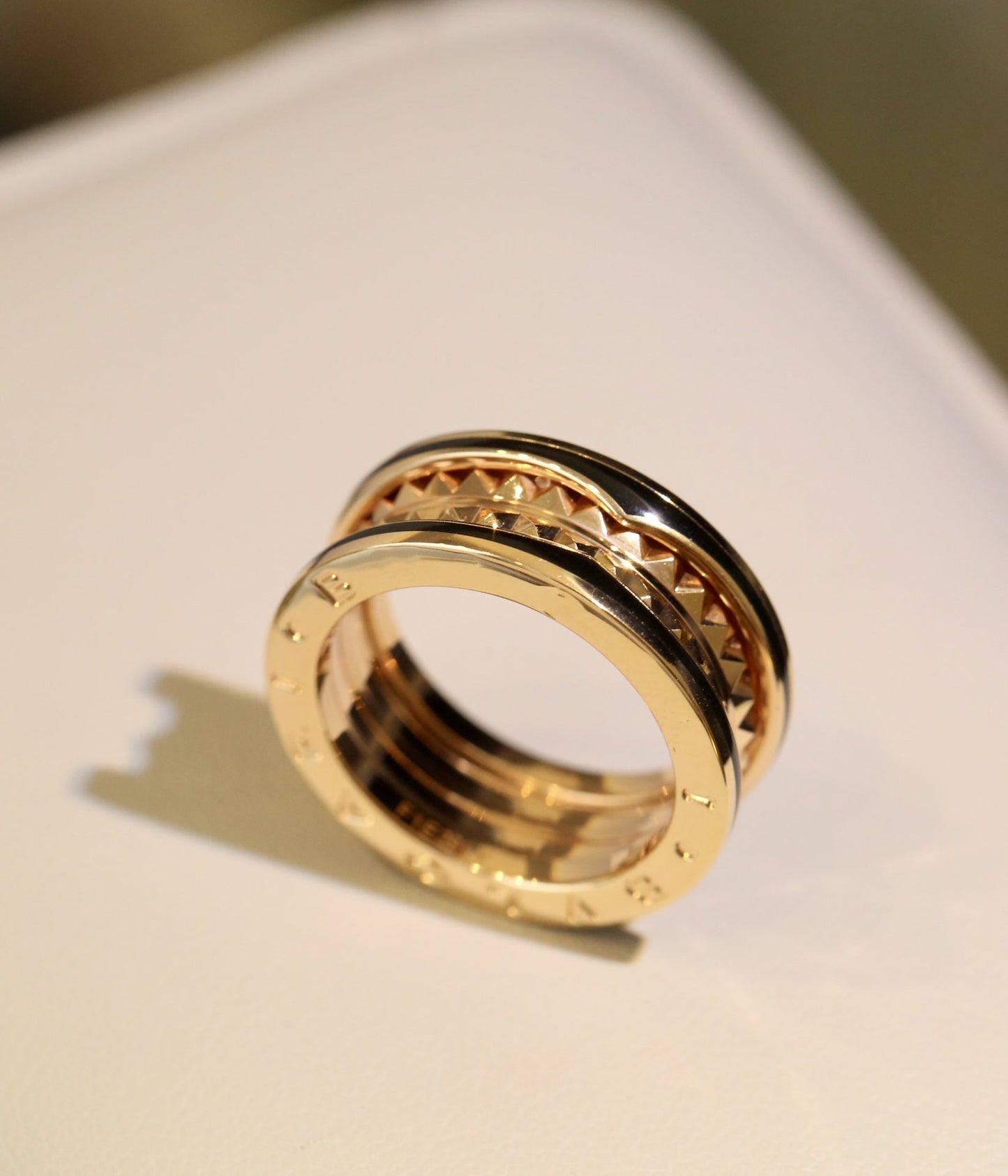 [Kismet Jewels ]ZERO 1 PINK GOLD BLACK CERAMIC RING