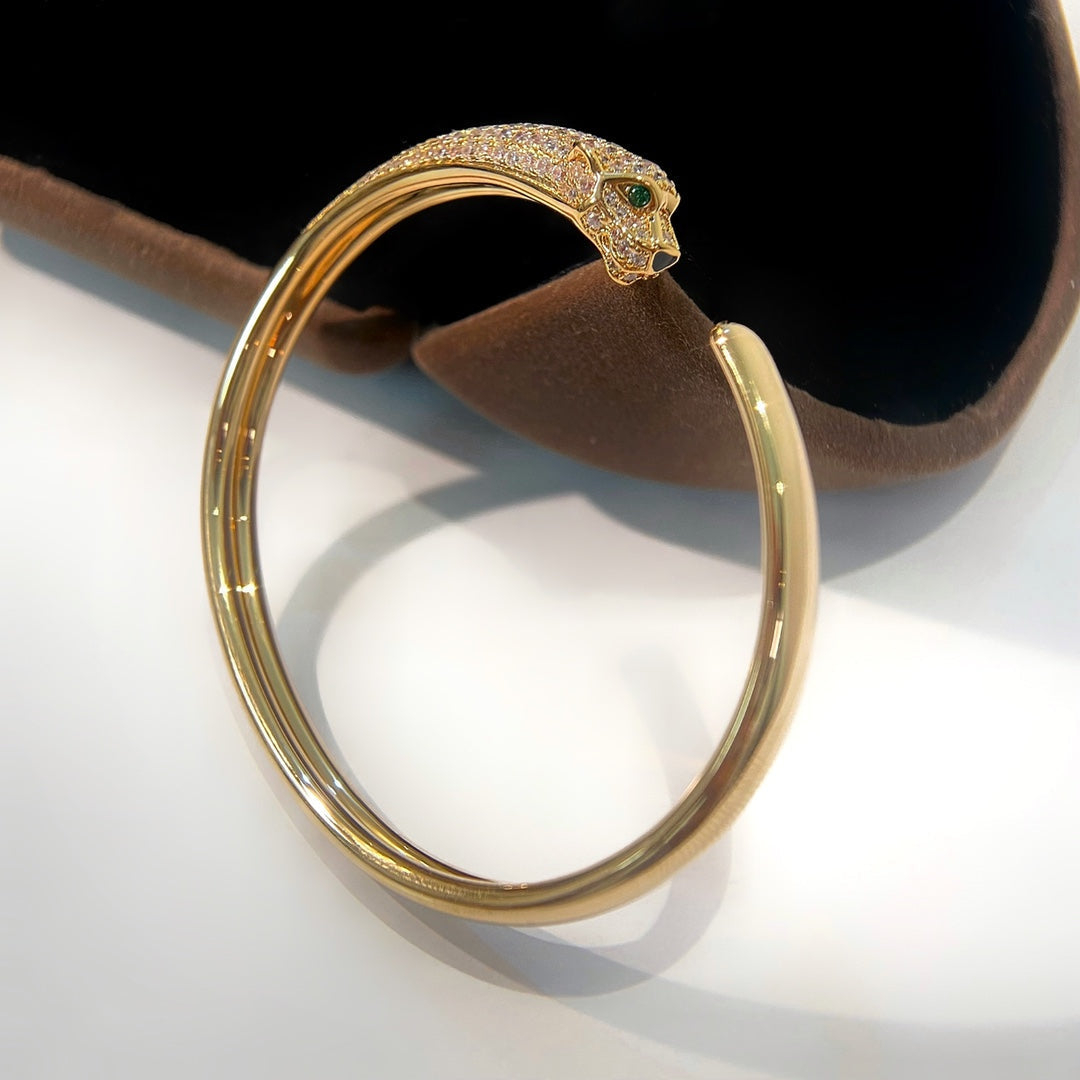 [Kismet Jewels ]PANTHERE GOLD DIAMOND OPEN BRACELET