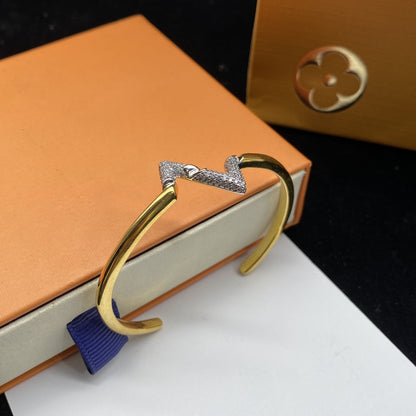 [Kismet Jewels ]VOLTE UPSITE DOWN DIAMOND GOLD OPEN BRACELET