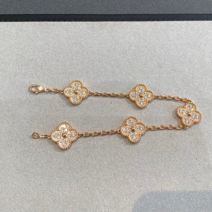 [Kismet Jewels ]CLOVER 5 MOTIFS  FULL DIAMOND BRACELET